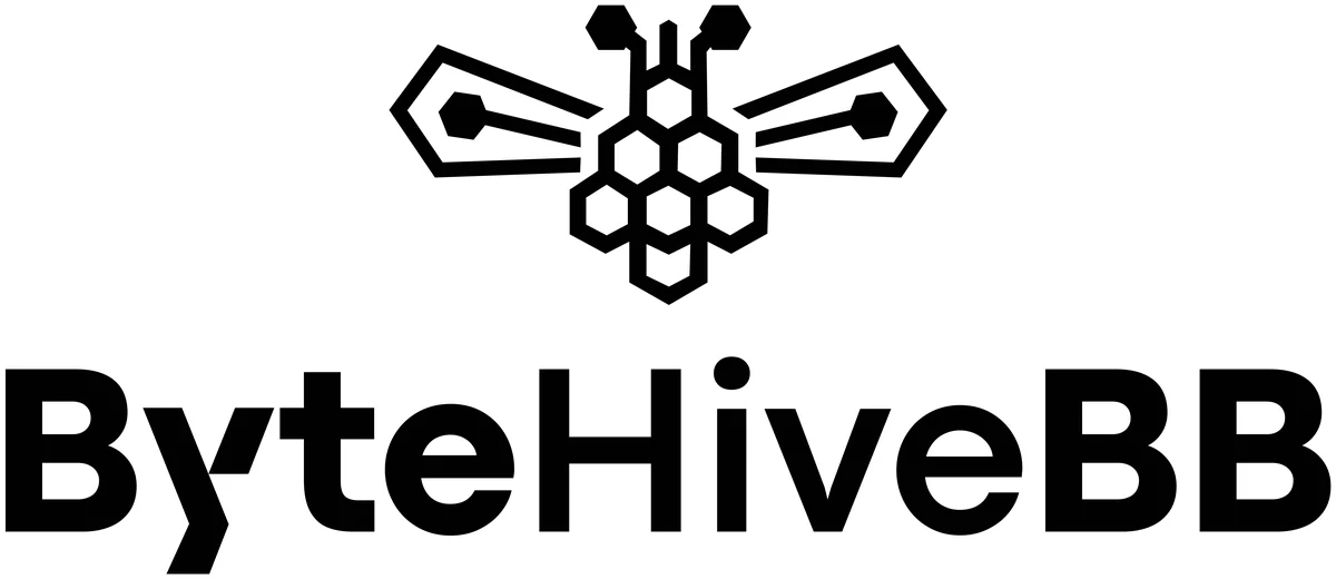 ByteHiveBB logo — Mono — black